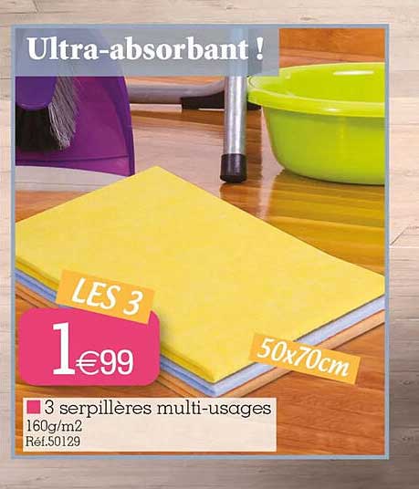 3 serpillères multi-usages