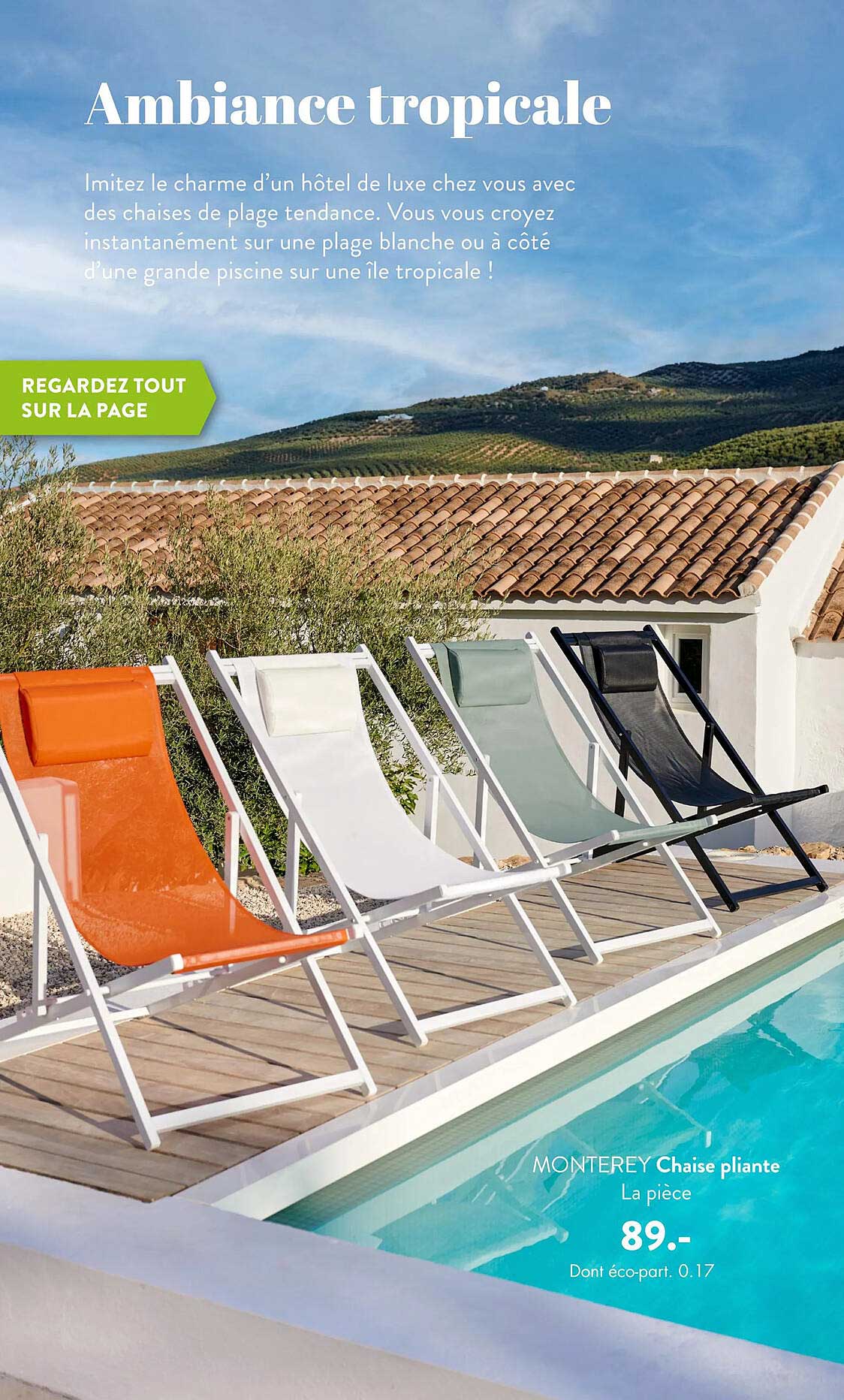 chaise pliante monterey