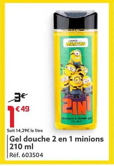 gel douche 2 en 1 minions 210ml