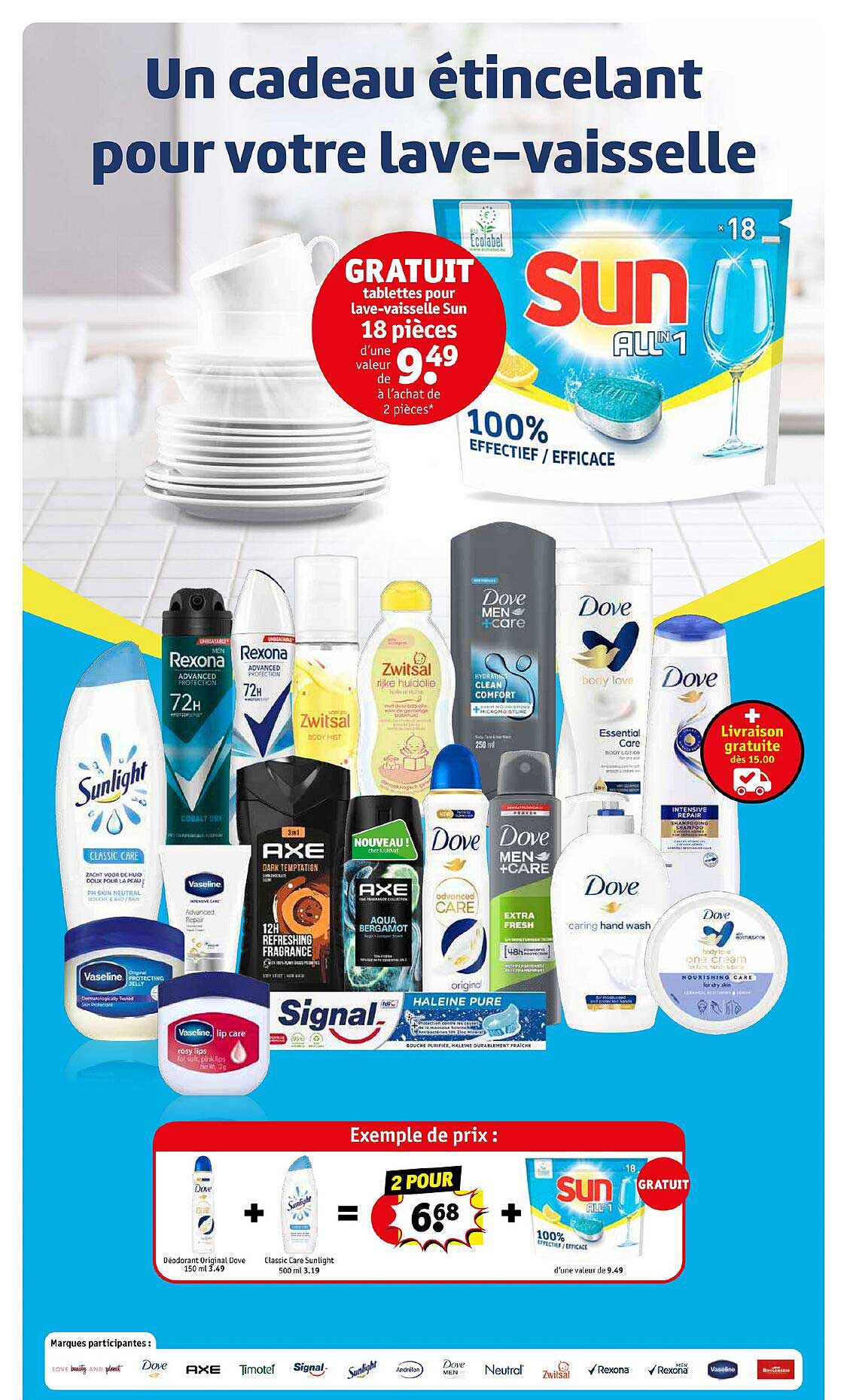 tablettes pour lave-vaisselle sun