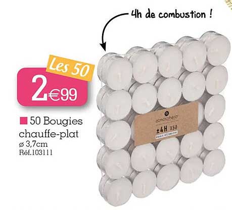 50 bougies chauffe-plat