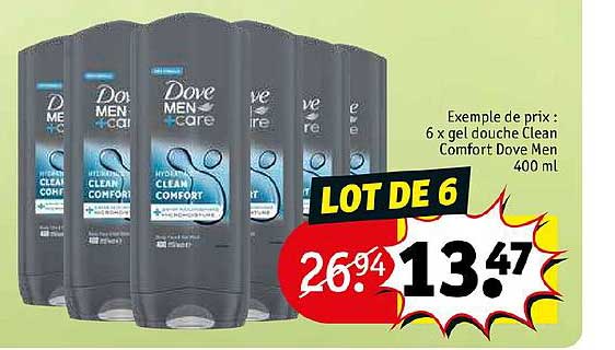 6 X Gel Douche Clean Comfort Dove Men