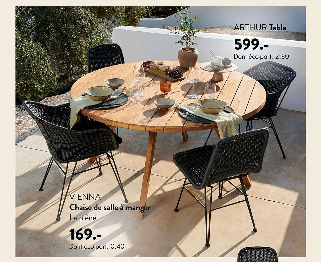 chaise de salle à manger vienna, table arthur