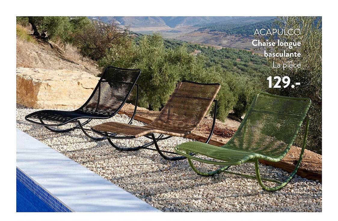 chaise longue basculante acapulco