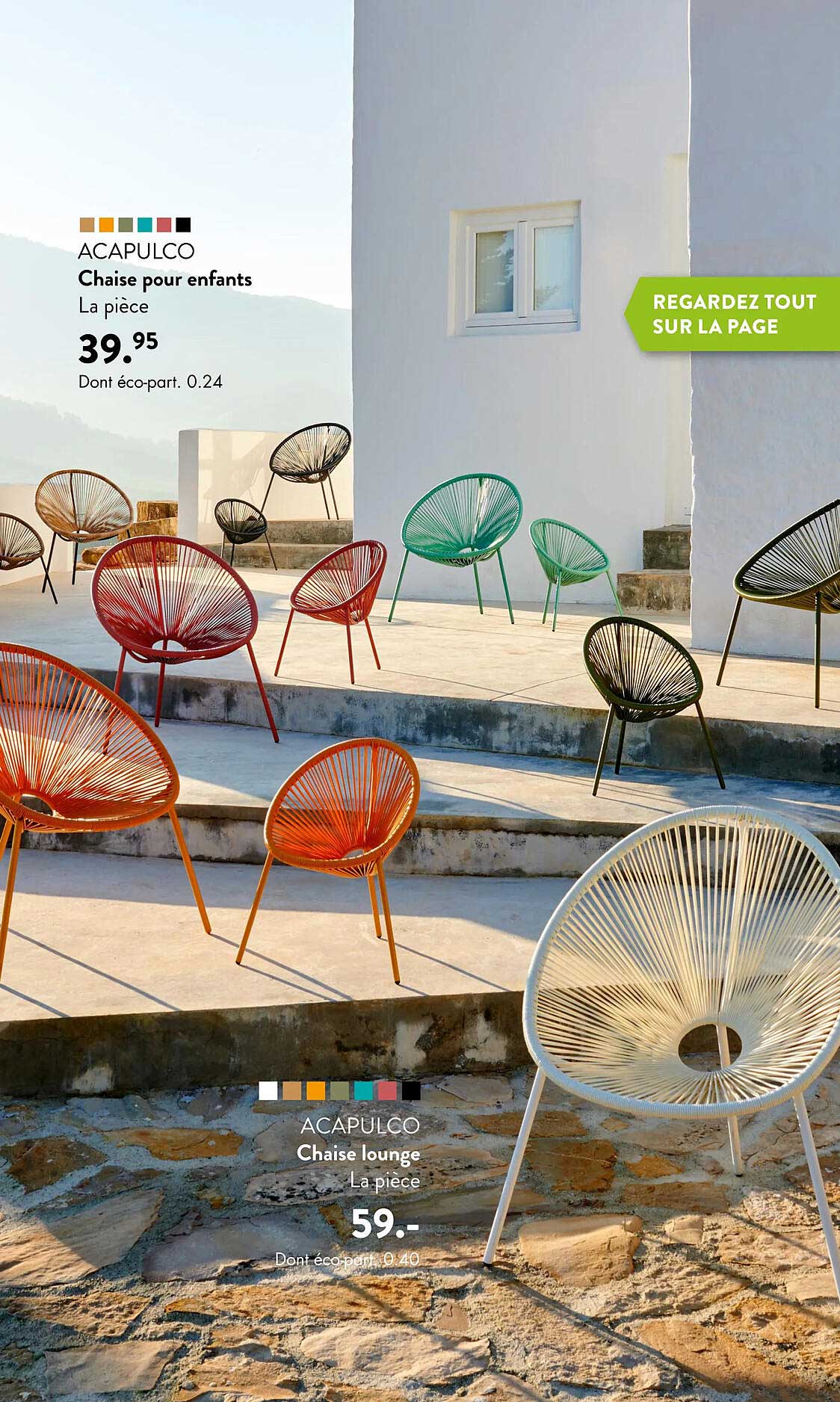 chaise pour enfants acapulco, chaise lounge acapulco