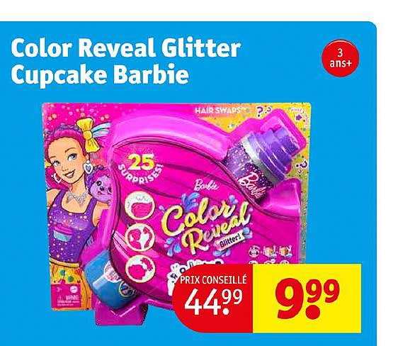 color reveal glitter cupcake barbie