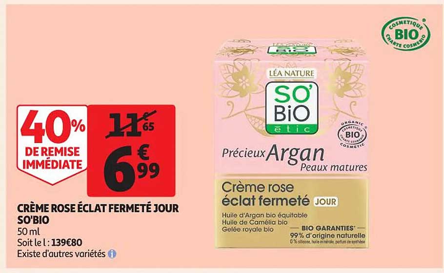 crème rosé éclat fermeté jour so'bio