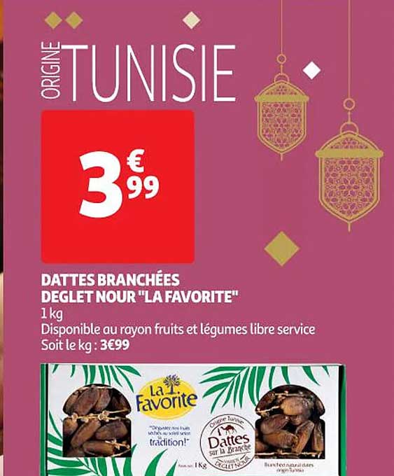 Dattes Branchées Deglet Nour "la Favorite"