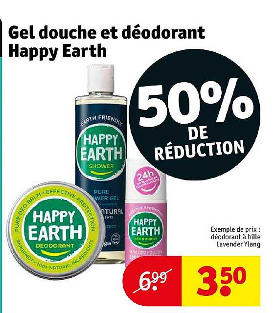 gel douche et déodorant happy earth