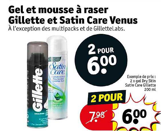 gel et mousse à raser gillette et satin care venus