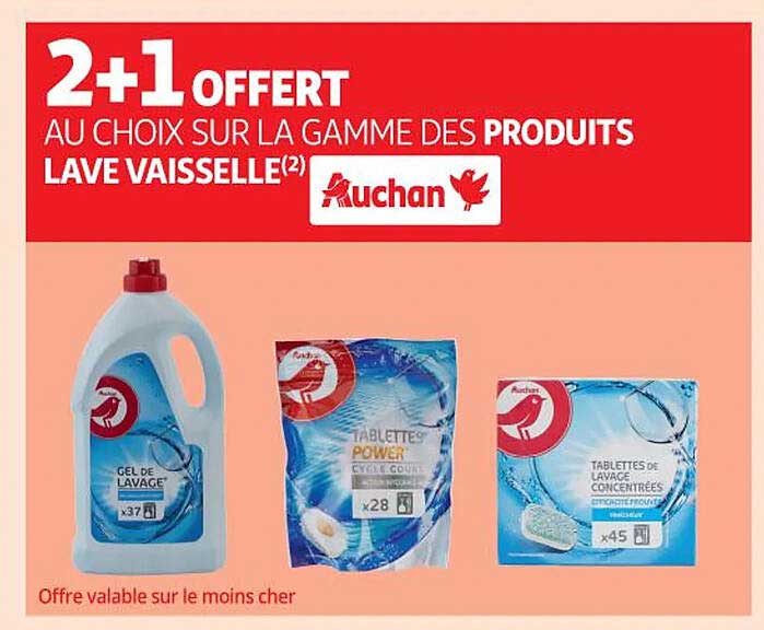 la gamme des produits lave vaisselle auchan