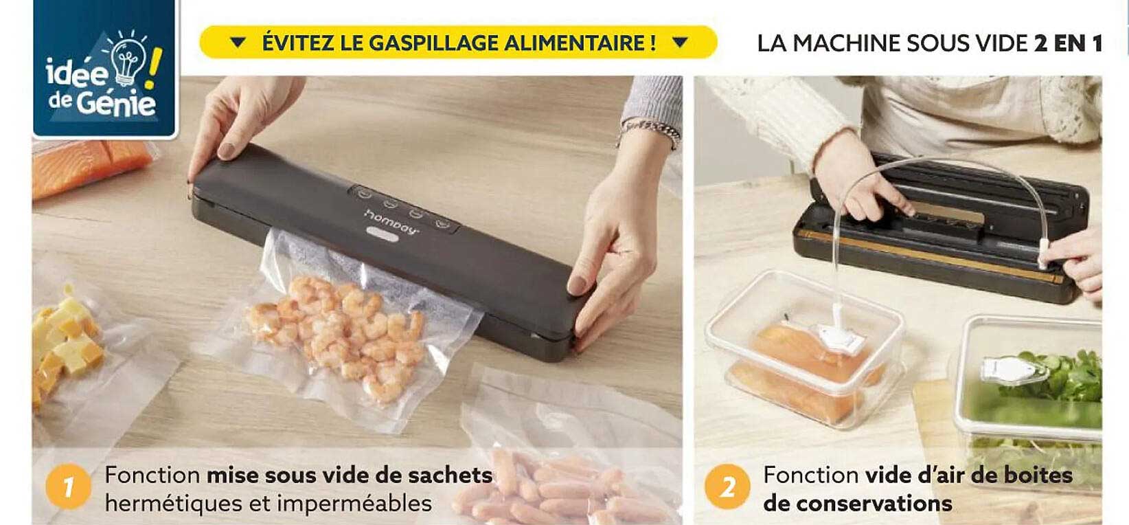 la machine sous vide 2 en 1 homday