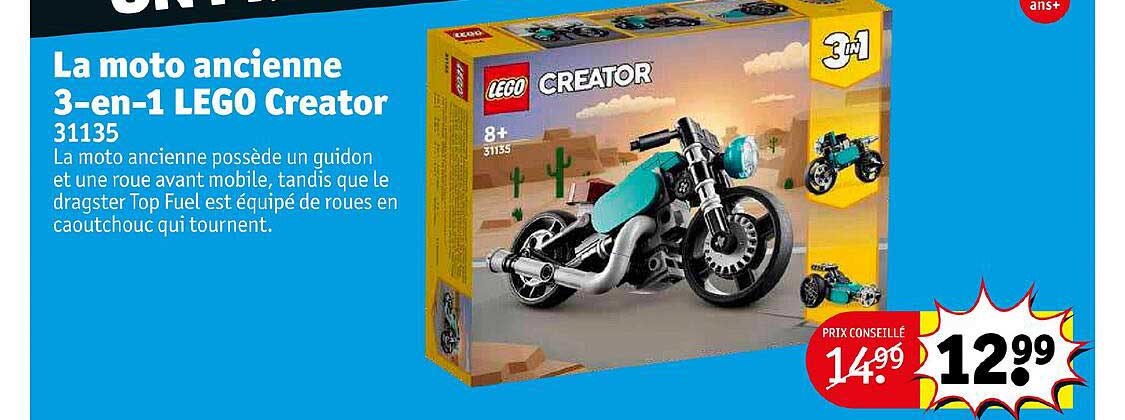 la moto ancienne 3-en-1 lego creator