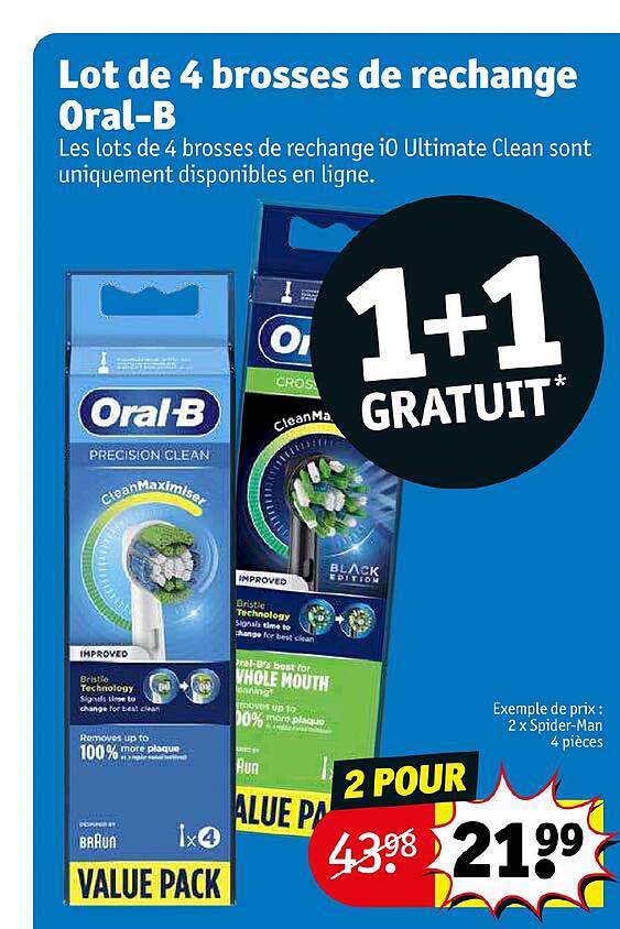 lot de 4 brosses de rechange oral-b