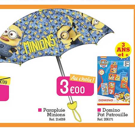 parapluie minions, domino pat patrouille