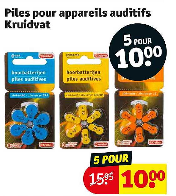 piles pour appareils auditifs kruidvat