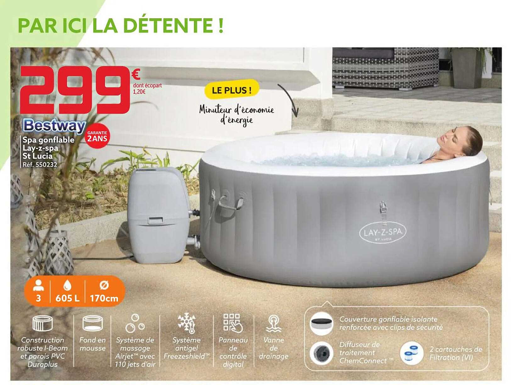 Spa Gonflable Lay-z-spa St Lucia Bestway