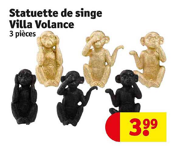 statuette de singe villa volance