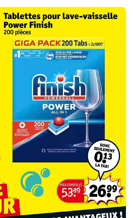 tablettes pour lave-vaisselle power finish