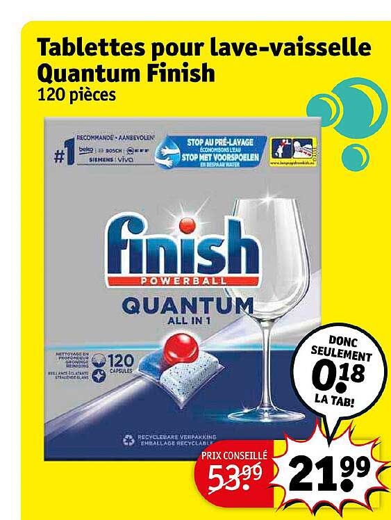 tablettes pour lave-vaisselle quantum finish