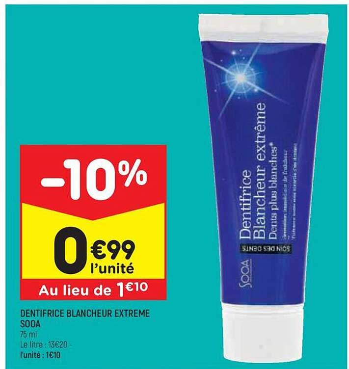 dentifrice blancheur extrême sooa