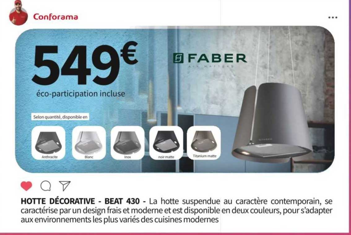 hotte décorative - beat 430 faber