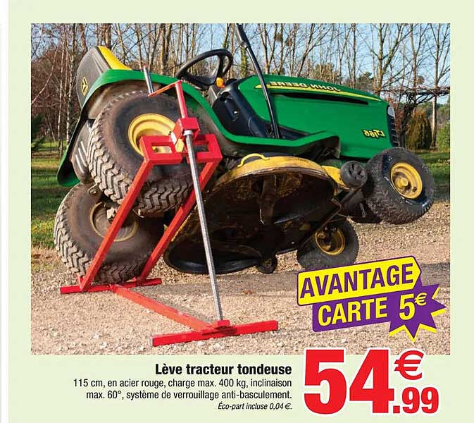 lève tracteur tondeuse