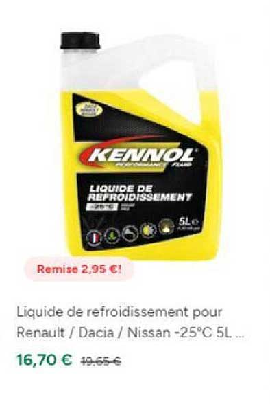 liquide de refroidissement pour renault / dacia / nissan kennol