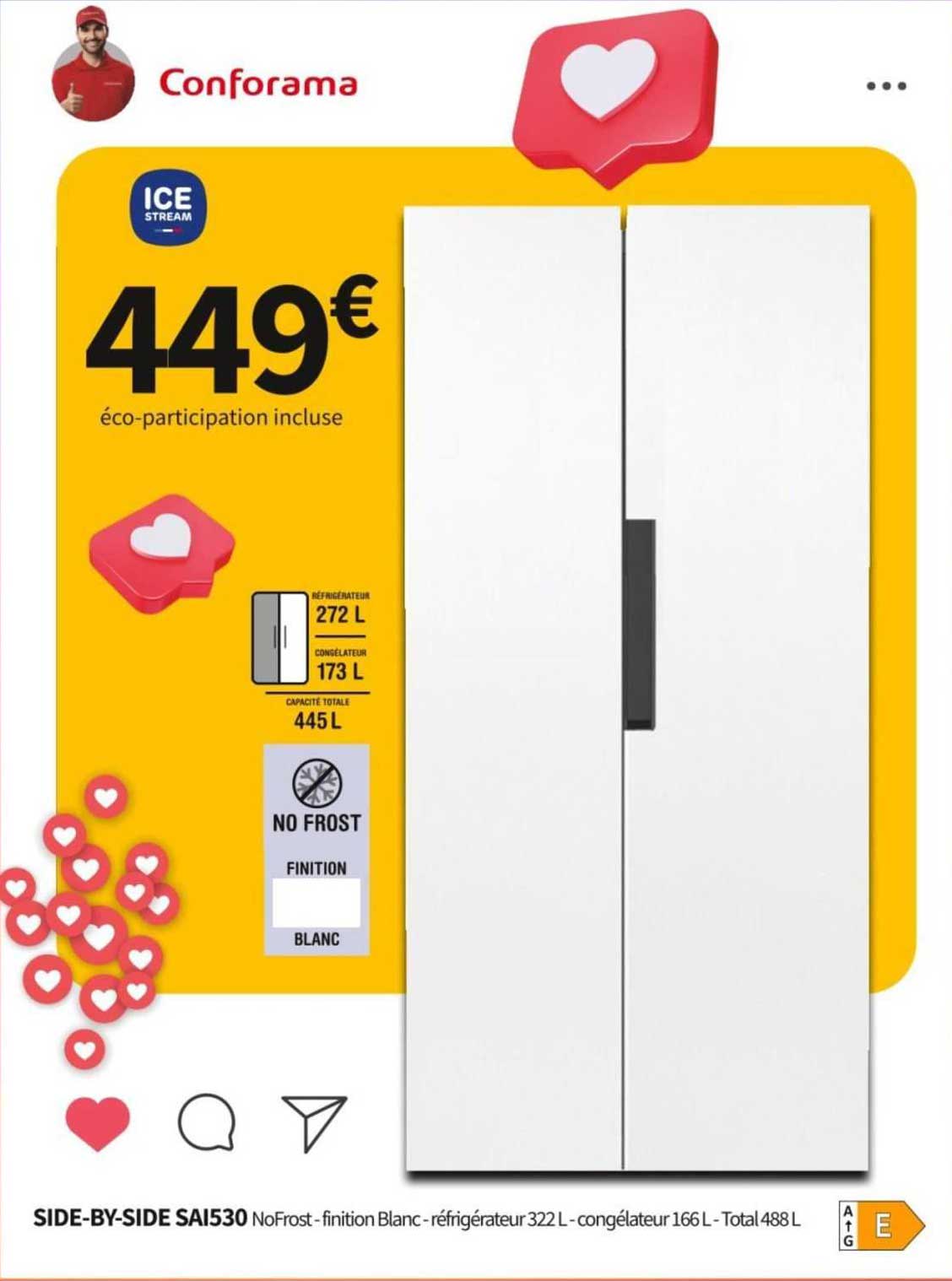 side-by-side ice stream