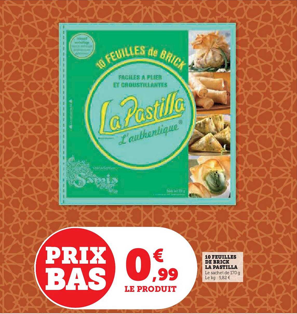 10 feuilles de brick la pastilla
