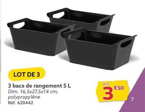 3 Bacs De Rangement 5 L