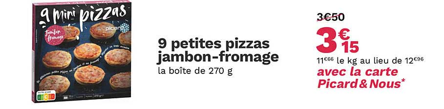 9 petites pizzas jambon-fromage