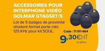 accessoires pour interphone vidéo golmar gtagset/5
