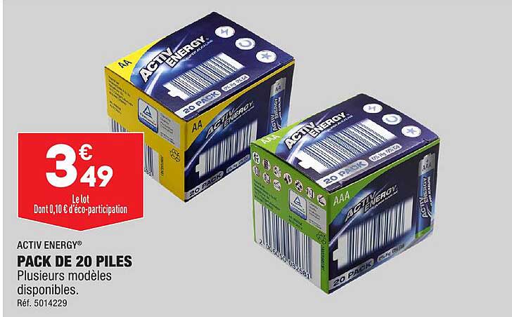 Activ Energy Pack De 20 Piles