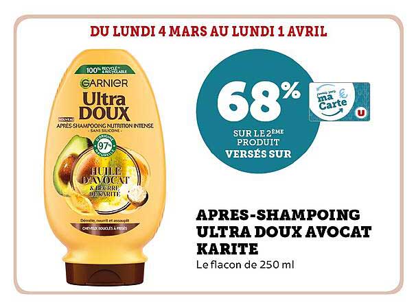 après-shampoing ultra doux avocat karité