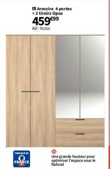 armoire 4 portes + 2 tiroirs opus