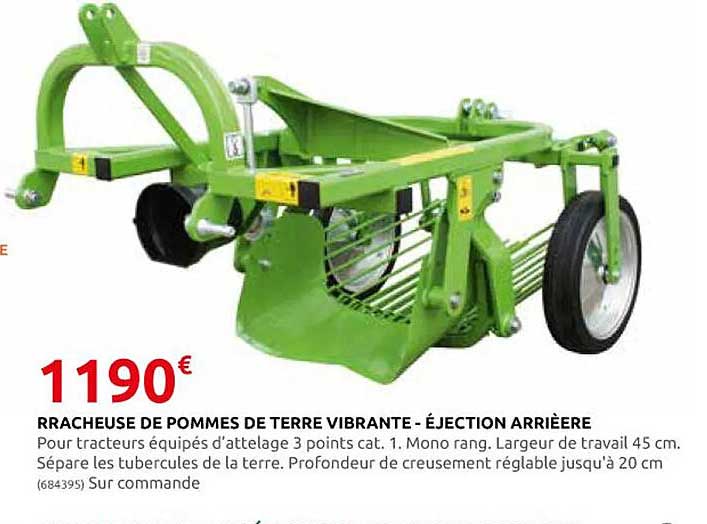 arracheuses de pommes de terre vibrante - éjection arrière
