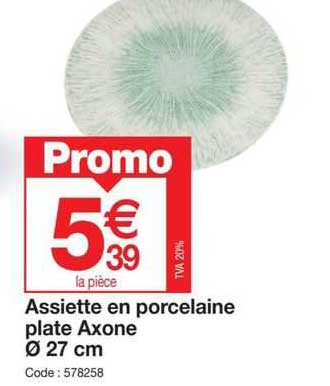 Assiette En Porcelaine Plate Axone ø 27 Cm