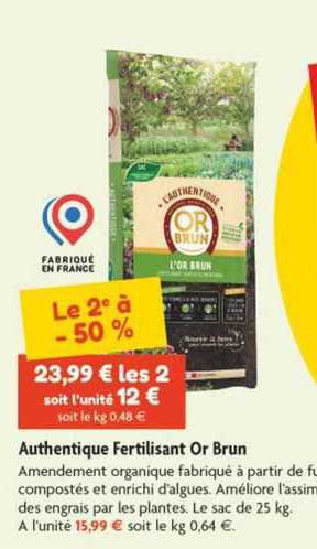 authentique fertilisant or brun