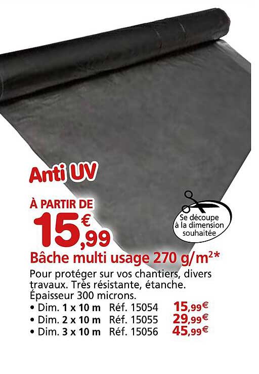 bâche multi usage 270 g/m²