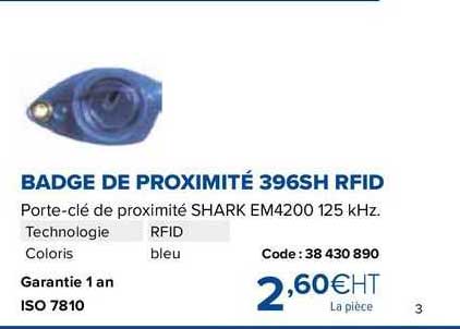 Badge De Proximité 396sh Rfid