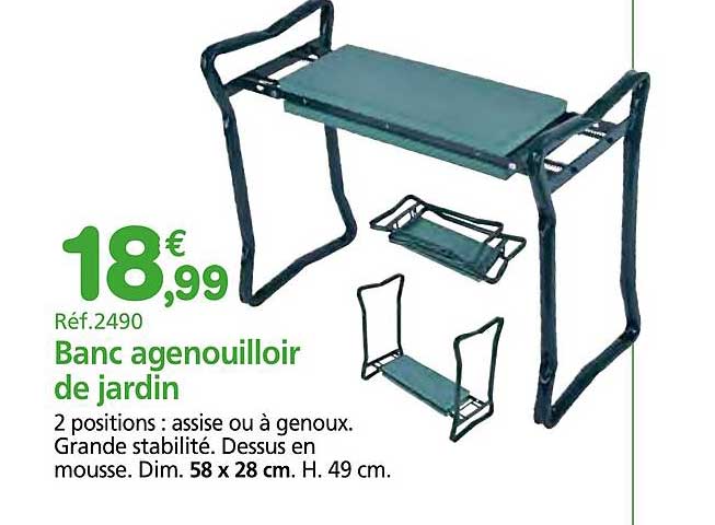 banc agenouilloir de jardin