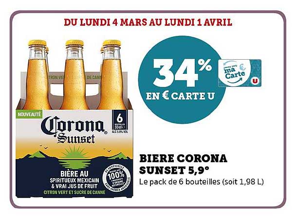 Bière Corona Sunset 5,9°