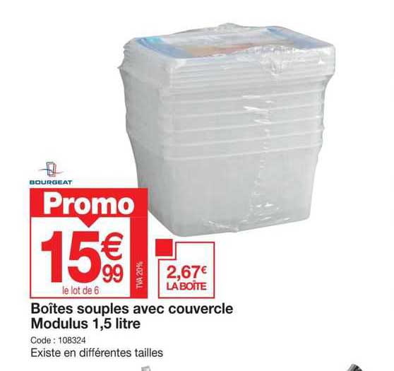 boîete souples avec couvercle modulus 1,5 litre