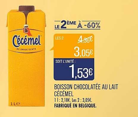 boisson chocolatée au lait cécémel