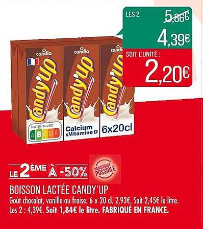 boisson lactée candy'up