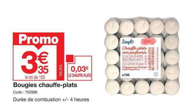 bougies chauffe-plats