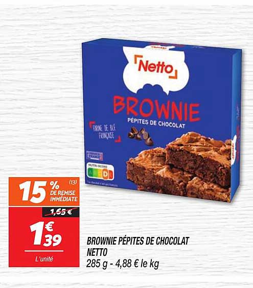 Brownie Pépites De Chocolat Netto