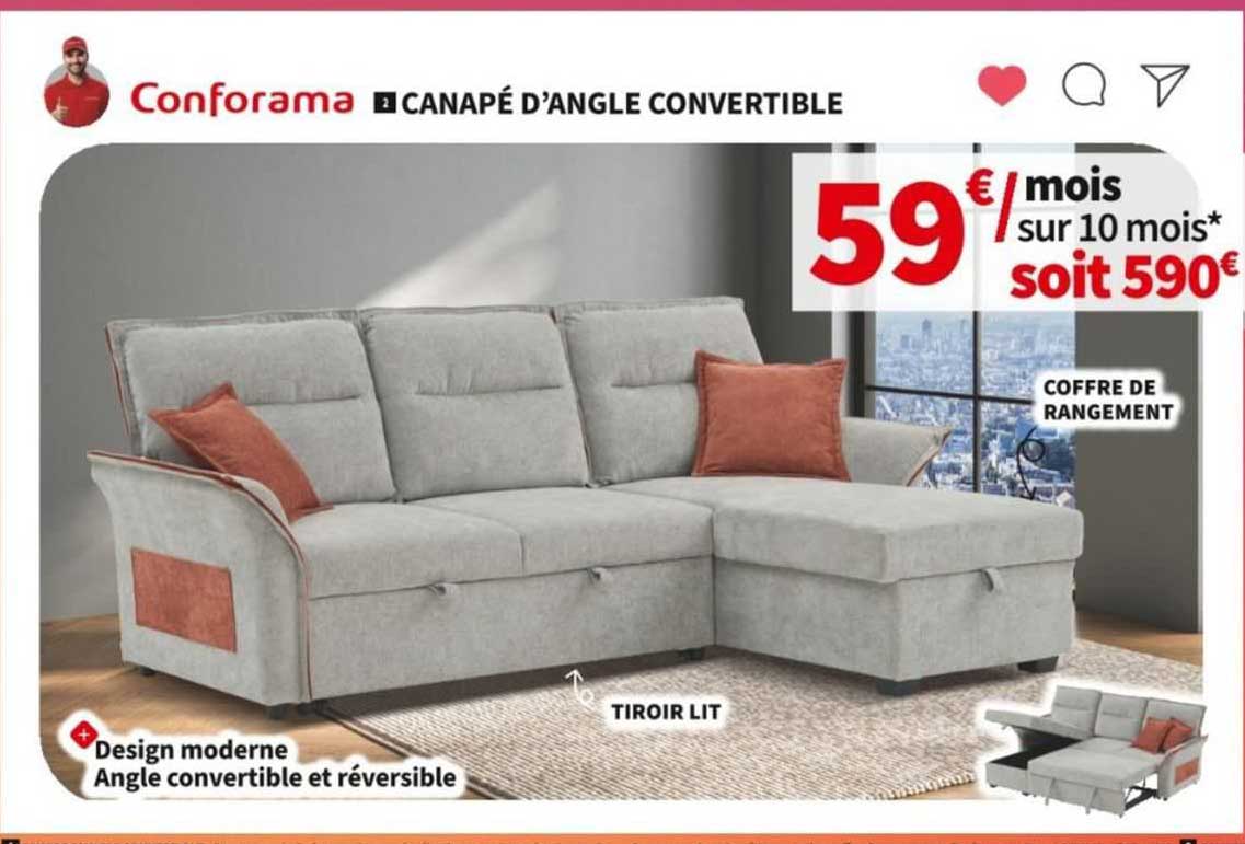 Canapé D'angle Convertible