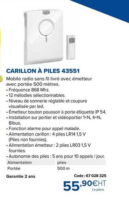 carillon à piles 43551